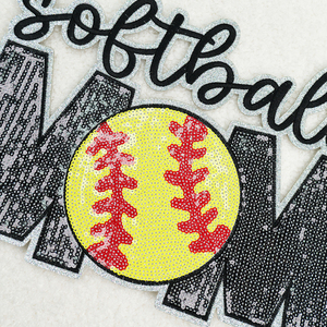 New Products Custom Large Embroidery Iron On Mama Ball Soccer Mom Chenille Patch - Product Image 6