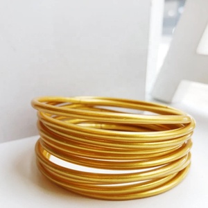 Pulsera de silicona con símbolo de la suerte, brazalete budista de color dorado claro, estilo tibetano - Product Image 2