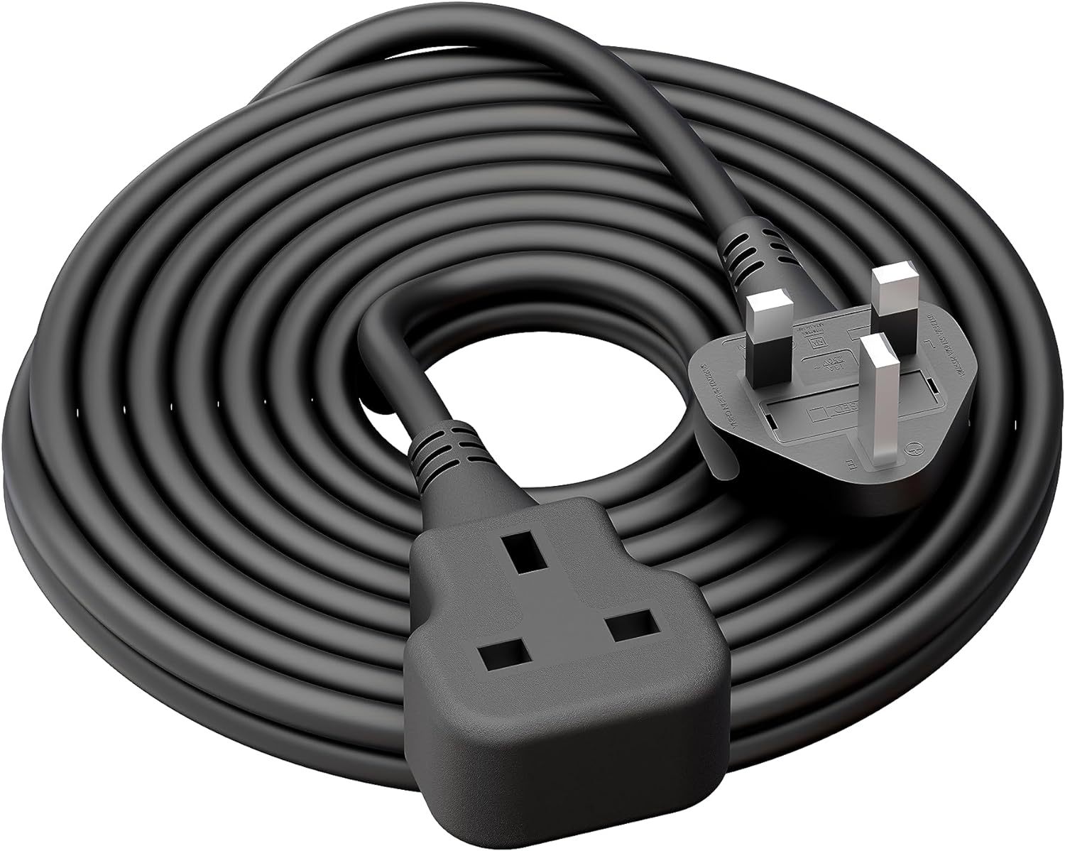 <strong>Extension</strong> <strong>Lead</strong> 0.5M/0.8/<strong>1M</strong> Travel Use 3 Pin Plug Power Strip Tough and Fireproof <strong>Single</strong> <strong>Socket</strong> <strong>Extension</strong> UK <strong>Extension</strong> Cord Black