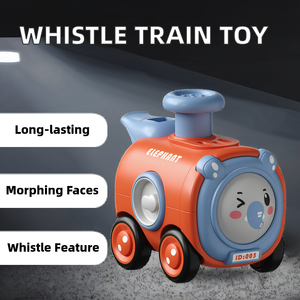 Phim hoạt hình mới xe lửa Đồ chơi quán tính Xe đồ chơi với còi tàu nhỏ chống va chạm mặt nhựa thay đổi đồ chơi - Product Image 2
