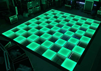 Pista de baile con espejo infinito 3D para bodas, fácil de instalar, pista de baile Led magnética 3D de 2 pies por 2 pies