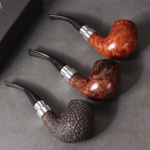 Bán Hot Đặc Biệt Tái Sử Dụng Cong Loại Thuốc Lá Cầm Tay Ngắn Ống Hút Cổ Điển <span class=keywords><strong>Briar</strong></span> Gỗ Người Đàn Ông Của Khói Bằng Gỗ Ống - Product Image 6
