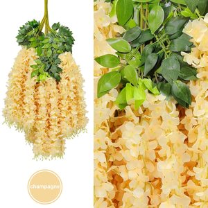 Guirnalda de Glicinia Artificial de 110 cm, 12 Piezas, Flores de Seda Moradas <span class=keywords><strong>para</strong></span> Decoración de Techos en Bodas y Hogar - Product Image 4