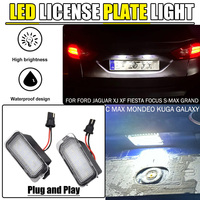 Feux de Plaque d'Immatriculation en Plastique pour Ford KUGA S MAX MONDEO MK4 MK5 MK2 FIESTA 2008-2019 FOCUS ABS, 1 Paire