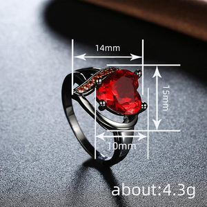 Anello a quattro punte Sweet Heart per donna, gioielli romantici alla moda - Product Image 4