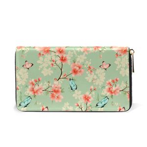 Cartera vegana de piel con diseño de mariposa y flores vintage, elegante organizador con cremallera para uso diario de mujer - Product Image 4