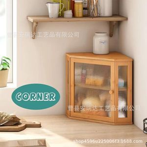 Bamboo Wood Bread Box Double Layer Dustproof Storage Cabinet For <b>Kitchen</b> Countertop Home Use - Product Image 4
