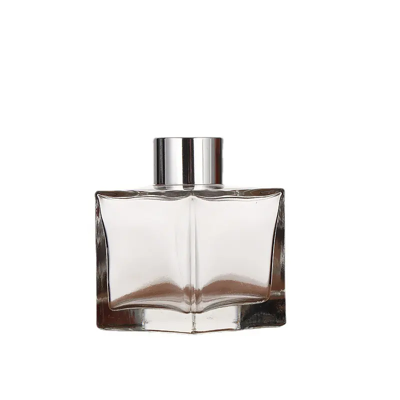 Botol Diffuser, 30ml 1oz 50ml 100ml 150ml persegi mewah kosong persegi panjang parfum Reed kaca hitam transparan dengan tutup sekrup