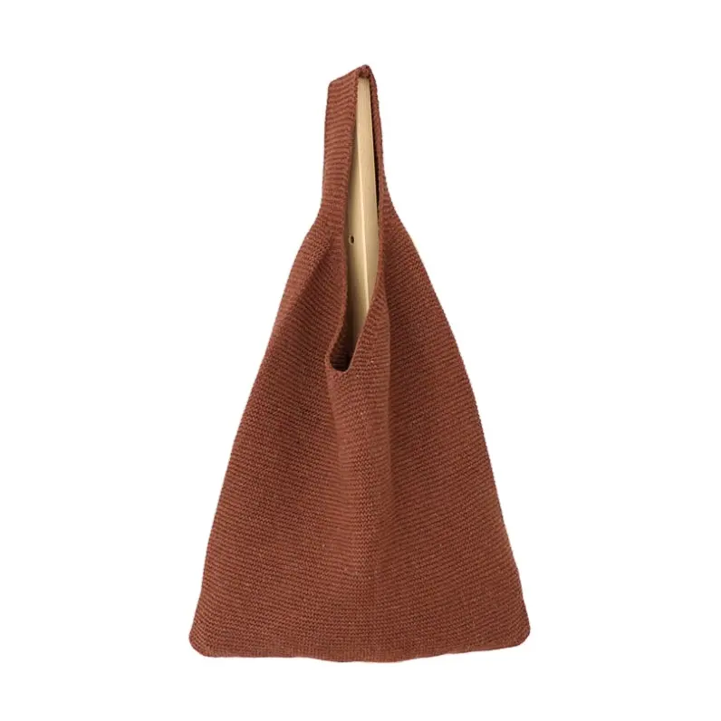 रोजमर्रा की बड़ी क्षमता वाली फसल कंधे की थैली फैशन विंटेज हाथ से रंगीन कपास धागा बैग टोटे कंधे बैग