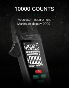 FY382 True RMS Capacitance NCV Ohm Hz Tester 9999 Counts DC/Current Detector Professional Multimeter Digital <b>Clamp</b> Meter - Product Image 4