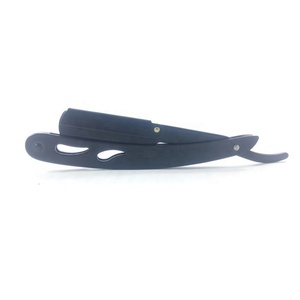 New Black Barber <b>Razors</b> Private Label Logo Stainless Steel Cut Throat Men <b>Straight</b> Shaving <b>Razor</b> Black Wholesale Best Price - Product Image 3