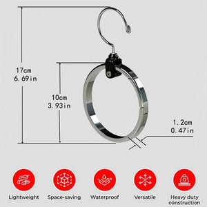 Nouvelle <span class=keywords><strong>Cintre</strong></span> de Rangement Multi-Usages en Alliage d'Aluminium avec Anneau et Crochet Métallique, Portable et Durable pour Vêtements, Idéal pour la Maison et la Chambre - Product Image 4