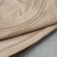 T-shirt streetwear pour homme 100% coton, surpiqûres contrastées, couture inversée personnalisée