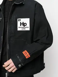 Джинсовая куртка OEM Новая Мода Высококачественная Мужская Повседневная Джинсовая ткань с логотипом на заказ для отдыха