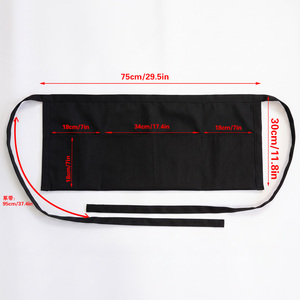BOHARERS Tablier <span class=keywords><strong>de</strong></span> taille avec 3 poches, lot <span class=keywords><strong>de</strong></span> 3 - Tablier court marron pour <span class=keywords><strong>serveuse</strong></span>, lavable en machine - Product Image 4