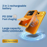 Batterie externe magnétique ultra-mince en alliage d'aluminium 5000/10000 mAh avec charge rapide 20W et support portable pour iPhone – Vente en gros