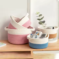 Panier de rangement pour la maison Panier de rangement tissé à la main en corde de coton pour le rangement d'articles divers Livres et clés