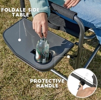 Chaise de camping chauffante extra-large et robuste pour l'extérieur, avec sac latéral isotherme, porte-gobelet et sac de transport assorti