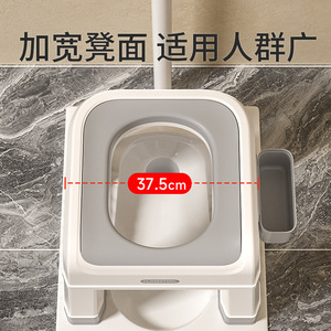 Closestool Squat Toilet Chair With Cup Holder For Adults Floor Mounted PP Material Anti Slip Foot <b>Pads</b> - Product Image 4