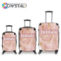 Carrito de equipaje transparente con diseño personalizado, Maleta de viaje con impresión personalizada, cristal 100%, gran oferta
