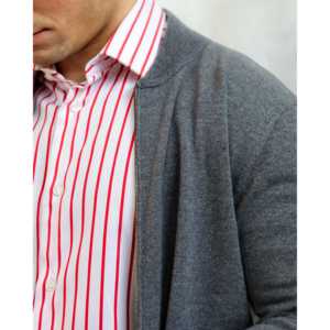 Pull en cachemire mélangé gris-2 pour homme Heyfoo, fermeture éclair, logo et motif brodés, tricoté, hiver/automne, approvisionnement ODM, matière mohair - Product Image 4