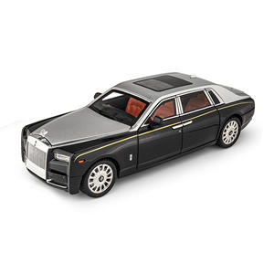 다이캐스트 1:18 롤스로이스 팬텀 자동차 모형 사운드 및 라이트 풀백 도어 오픈 메탈 컬렉션 장식 합금 자동차 모델 - Product Image 1