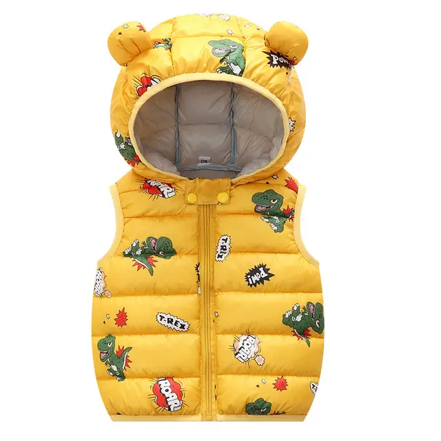 High quality winter autumn children's cotton vest baby girl boy cute ears vest baby hooded cartoon vest