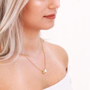 Collar de Moda con Colgante Impermeable Personalizado con Inicial de Letra y Nombre en Forma de Corazón de Durazno para Mujeres y Niñas, Joyería con Alfabeto - Product Image 5