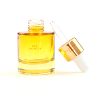 Bouteilles d'huiles en verre transparent épais de luxe fond plat marque privée personnalisée 3ml 10ml 1oz 2oz collier plaqué bouchon compte-gouttes parfum