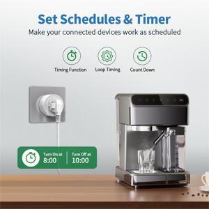 Google Home Tuya Smart Life App Télécommande vocale 10A 120V 1200W Moniteur d'énergie électrique US Wifi Prise de courant intelligente - Product Image 6