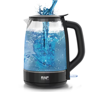 Bouilloire électrique thermostatée en verre avec anneau lumineux bleu, intérieur sans BPA, 2,0 L avec lampe LED - Product Image 1