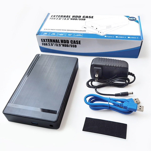 Plastic Shell 3.5 Inch SATA Hard Disk Box USB3.0 Adapter High-speed Transmission Tool-free Installation External Mobile EU/US