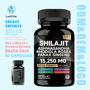 Capsules de Shilajit de l'Himalaya et d'Ashwagandha LUVVITA pour adultes - Gestion de l'énergie et soutien immunitaire, complément alimentaire pour la santé - Product Image 1