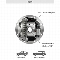 HF AP101 Différentiel à piston pneumatique Dana 30 avant pour Jeep Wrangler CJ YJ TJ XJ WJ WK JK 27 cannelures Tout-terrain 3.54 Down All Ratios