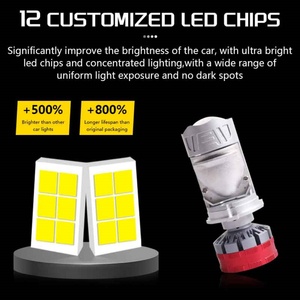 Sanvi New P100 Mini <b>H4</b> Led Projector Lens Headlight for 12V Car Lamp Lighting System - Product Image 4