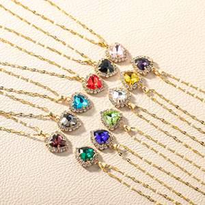 Joyería de lujo ligera de moda, collar con abalorio de circón y corazón para mujer, venta al por mayor, regalo de joyería para el Día de San Valentín - Product Image 2