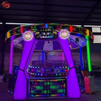 Manège Tagada fixe 24 places avec large auvent d'ombrage et disques disco, machine de jeu familiale pour utilisation extérieure à long terme