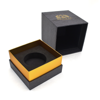 Nouvelles boîtes rigides en carton noir pour bougies, design élégant, avec laminage mat, revêtement UV, doublure en éponge, matériaux recyclables, luxe