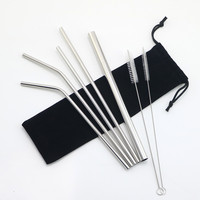 Pailles à boire réutilisables en acier inoxydable 304 de qualité alimentaire, accessoires de bar durables, couleurs personnalisées, certifiées CE
