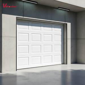 Porte de <span class=keywords><strong>garage</strong></span> sectionnelle isolée à fonctionnement automatique intelligent avec garantie de 3 ans, système antivol, construction en acier de qualité supérieure, style ferme - Product Image 1