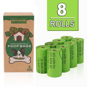Bolsa para excrementos de perro compostable grande, ecológica, biodegradable, gruesa, a prueba de fugas, certificada ASTM D6400, con dispensador. - Product Image 1