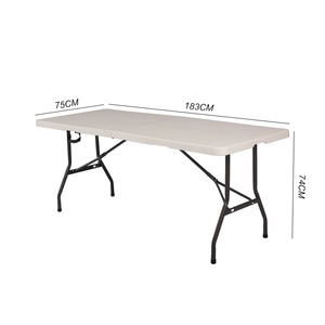 Venta al por mayor blanco 6 pies 180cm muebles al aire libre banquete caballete banquete Catering plegable portátil de plástico senderismo eventos Mesa - Product Image 2