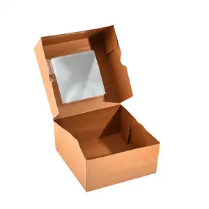 Kotak kemasan kertas Tart telur makanan langsung dari pabrik dengan jendela transparan