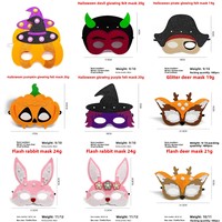 Masque de renne en feutre à LED clignotantes, masque animal lumineux à 3 lumières pour enfants, Noël, Halloween, cosplay, fêtes