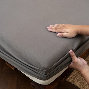 100% <span class=keywords><strong>coton</strong></span> 300 fils compte respirant <span class=keywords><strong>Satin</strong></span> <span class=keywords><strong>drap</strong></span>-<span class=keywords><strong>housse</strong></span> poche profonde 48-50cm d'épaisseur 1 pouce élastique 4 coins certifié Oeko-tex - Product Image 3