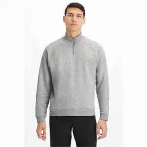 Wholesale Factory Men Quarter Zip Sweater Pullover Custom Logo Half Zipper Fleece Mens Oversize Sweatshirt Pullovers