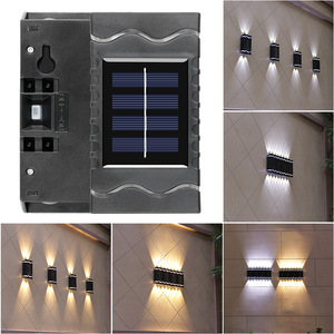 Lampe murale solaire d'extérieur à LED carrée avec diffuseur en polycarbonate, angle de faisceau de 20 degrés, pour la décoration de jardin et de cour - Product Image 3