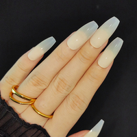 Fourniture d'ongles de doigt longs Ballerina avec logo personnalisé Conseils d'ongles aux motifs beiges unis pour les vendeurs d'ongles à pression blanche simples du fabricant