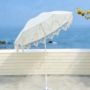 Parasol de terrasse rétro exquis à franges tissées, isolant thermiquement, idéal pour les villas, les cottages, les bistrots en bord de mer - Product Image 4