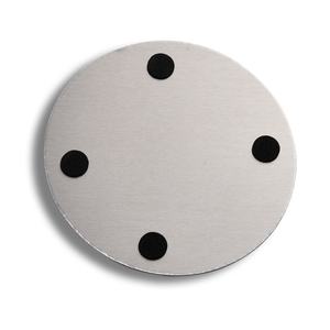 Durable Luxury Non Slip Silkscreen <b>Brush</b> Effect <b>Round</b> Shape Metal Coaster - Product Image 3